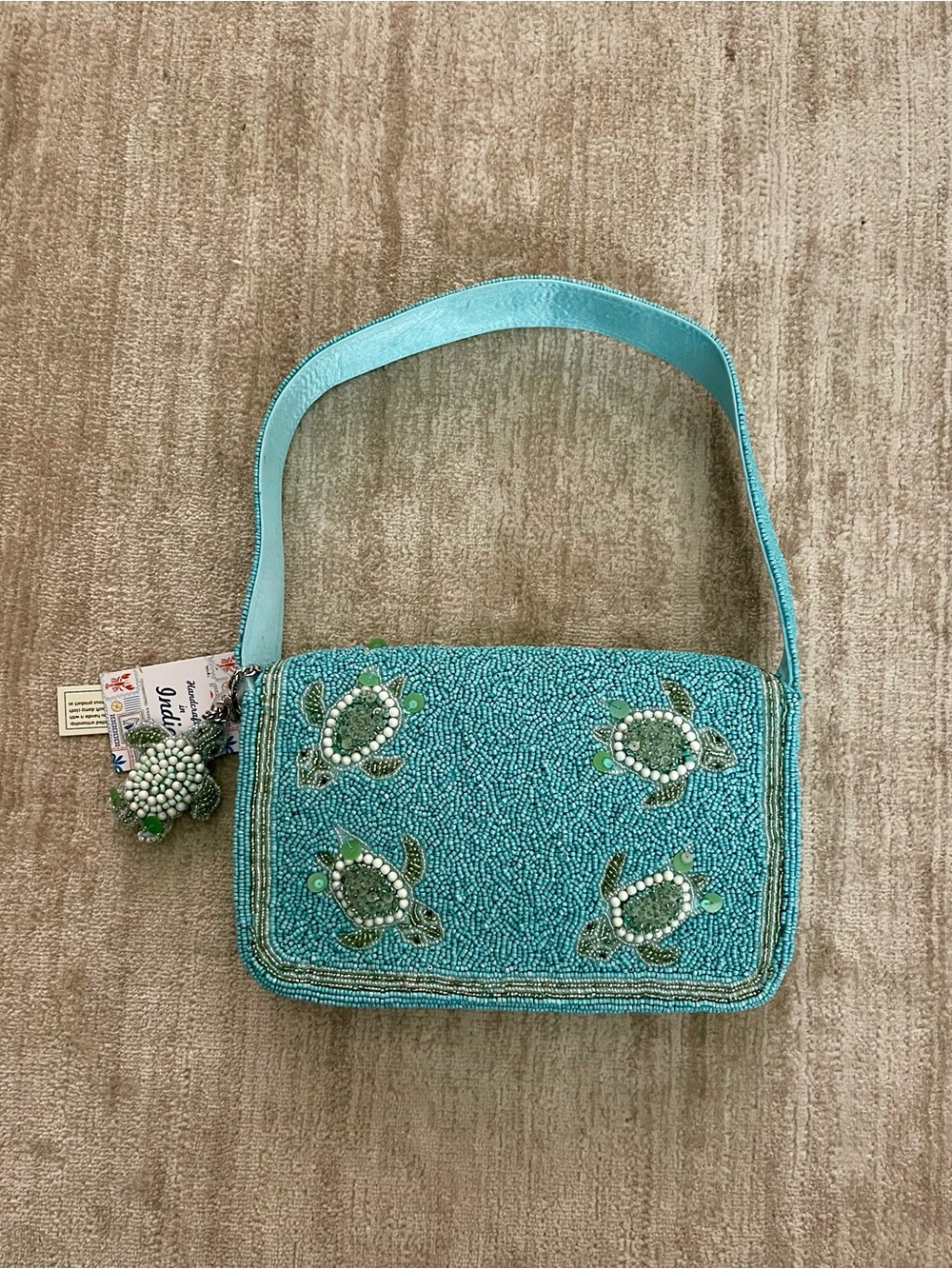 🐢VIRAL Beaded Turquoise Turtle Bag - Picture 3 of 6
